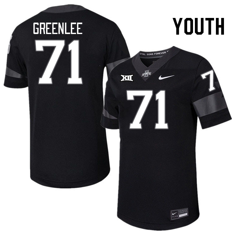 Youth #71 Gabe Greenlee Iowa State Cyclones College Football Jerseys Stitched-Black